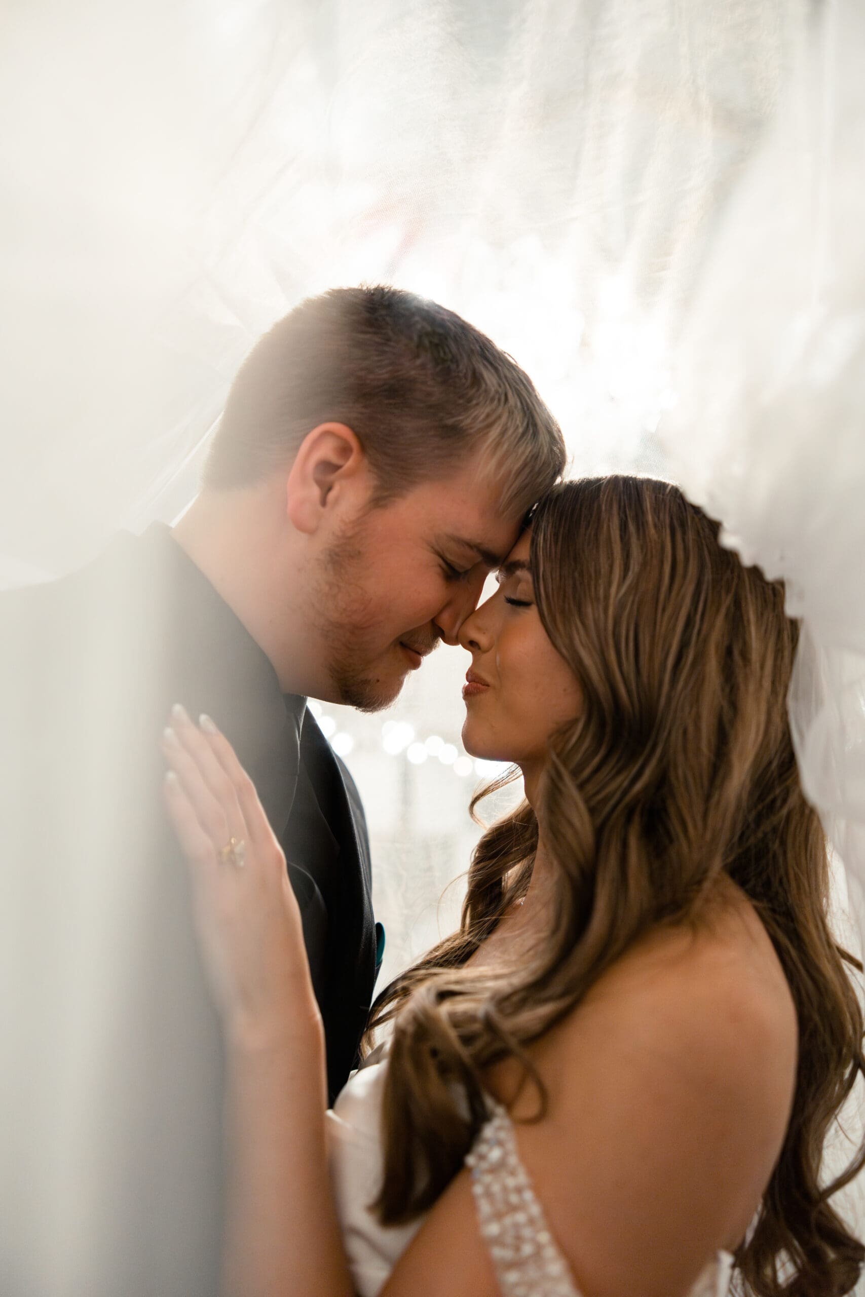 Natalie & Jonah’s winter wedding portraits at The Silver Spoon Barn