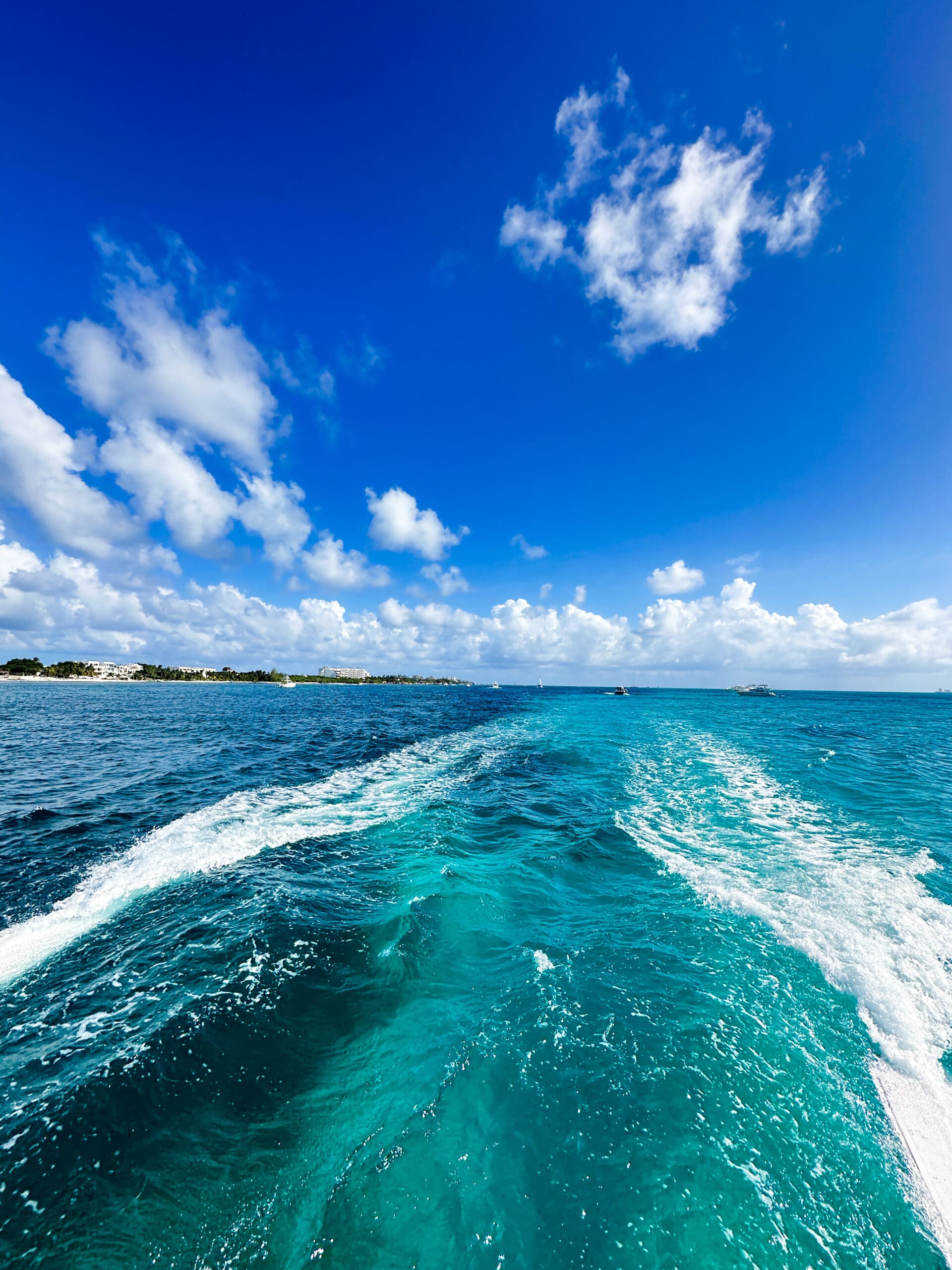 Ocean view from catamaran during Haven Riviera Cancun honeymoon excursion
