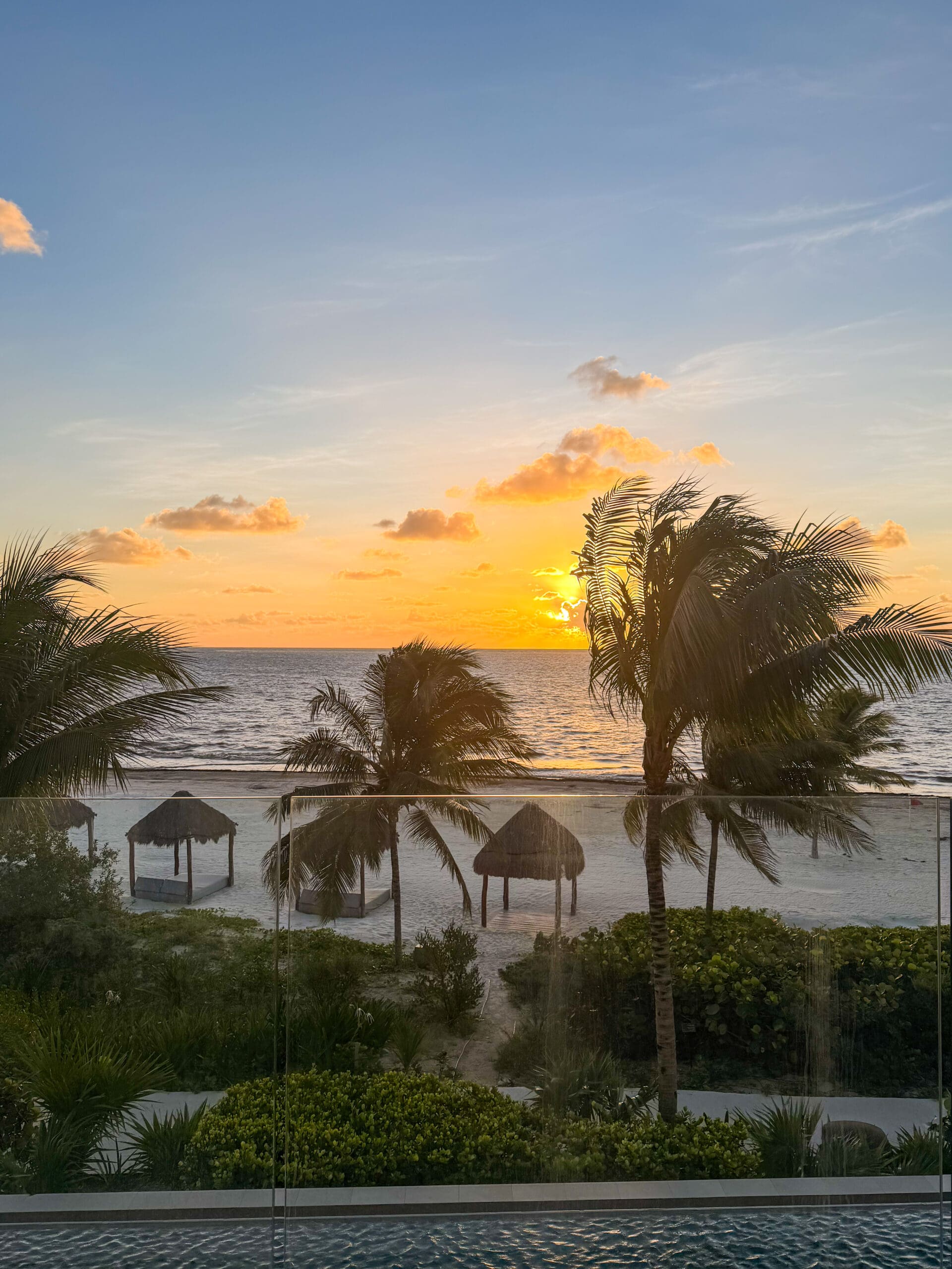 Ocean view from balcony at Haven Riviera Cancun honeymoon resort