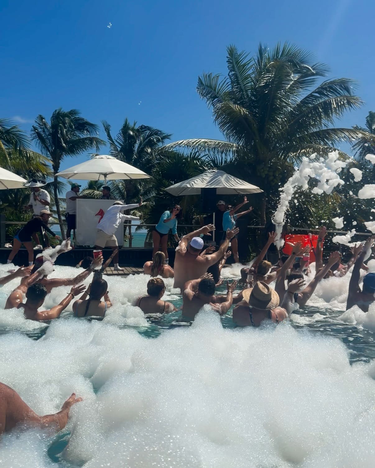 Foam party at the main pool at Haven Riviera Cancun
