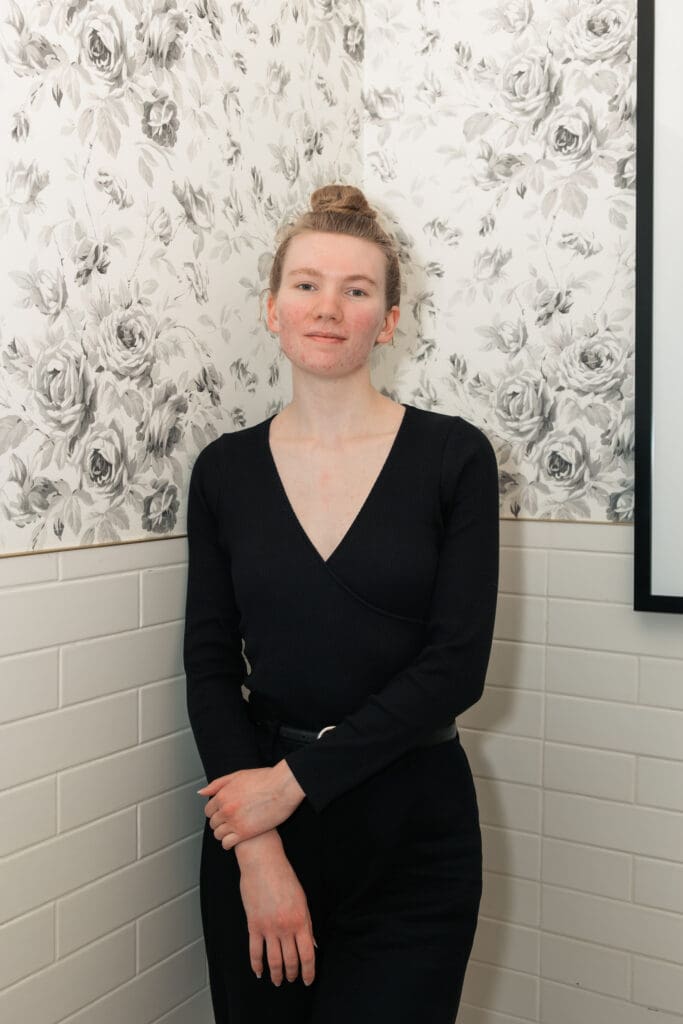 Vanya Designs team member in the Wichita custom wedding dress atelier